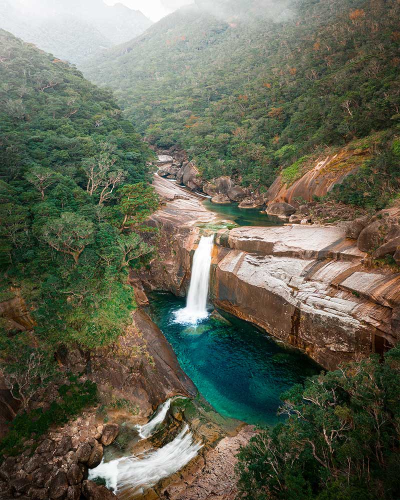 Yakushima Island Wasserfall Luftaufnahme